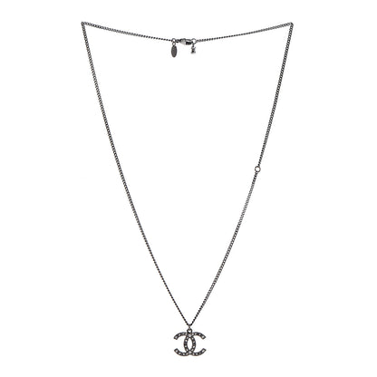 Chanel Crystal Timeless CC Necklace Ruthenium 3 of 4