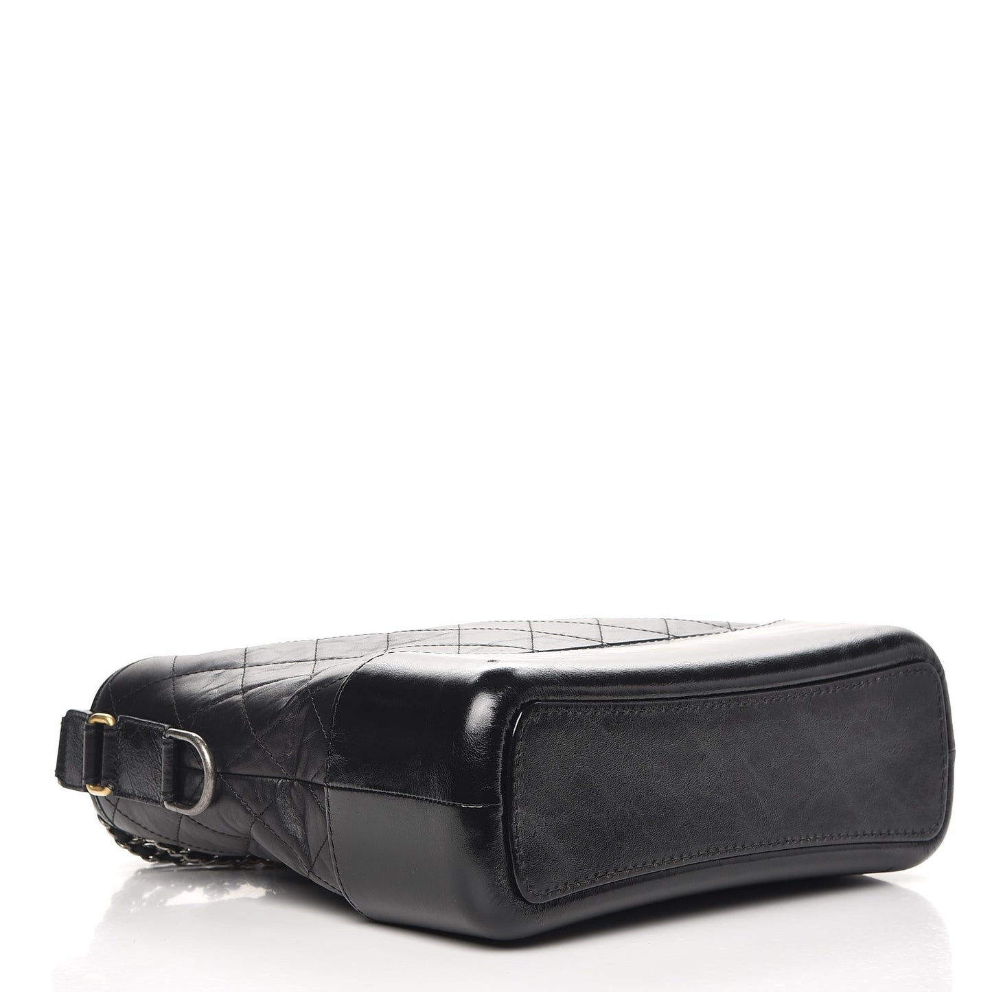Aged Calfskin Quilted Medium Gabrielle Hobo Black