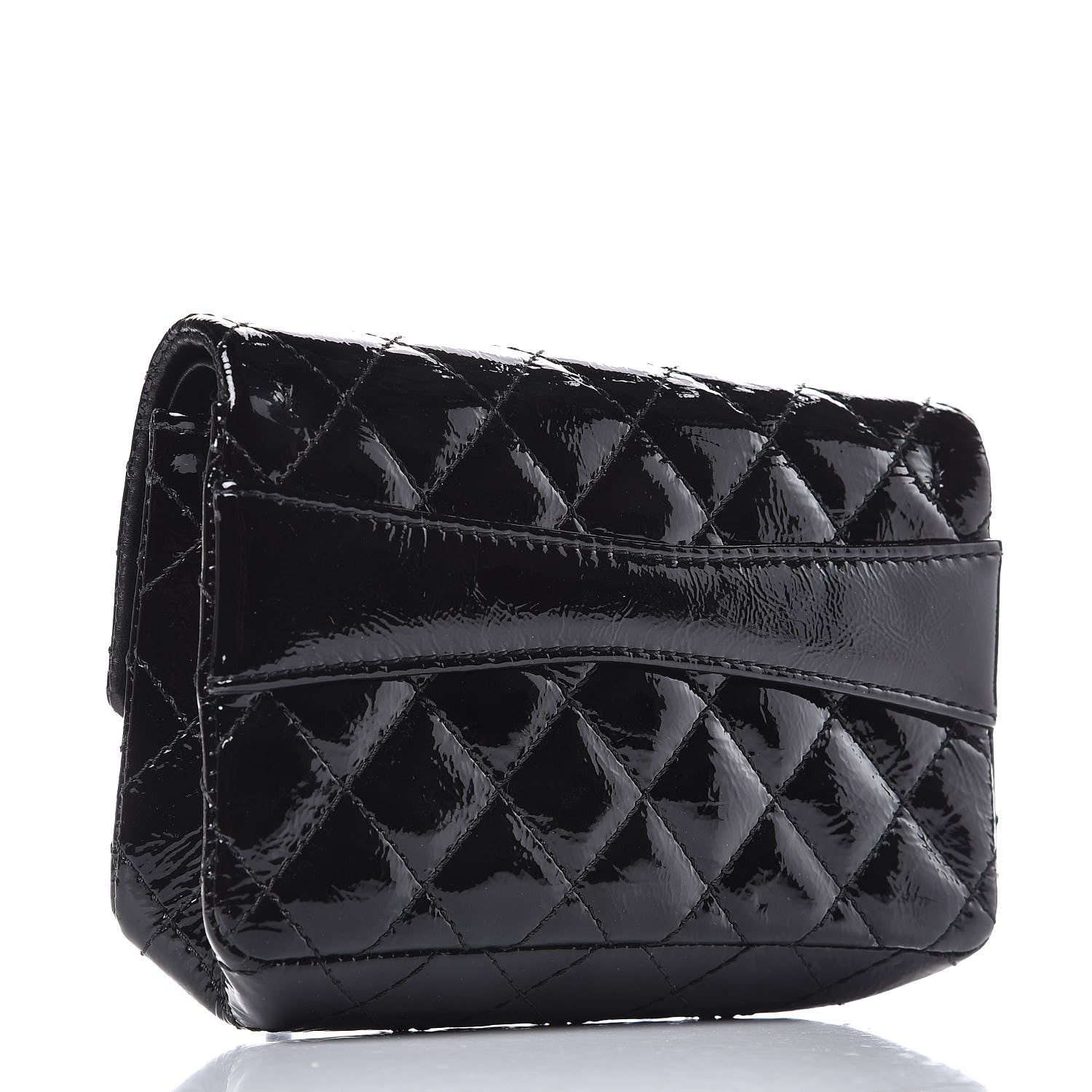 Chanel Patent Quilted Reissue Flap Clutch Bag Black 3 of 7
