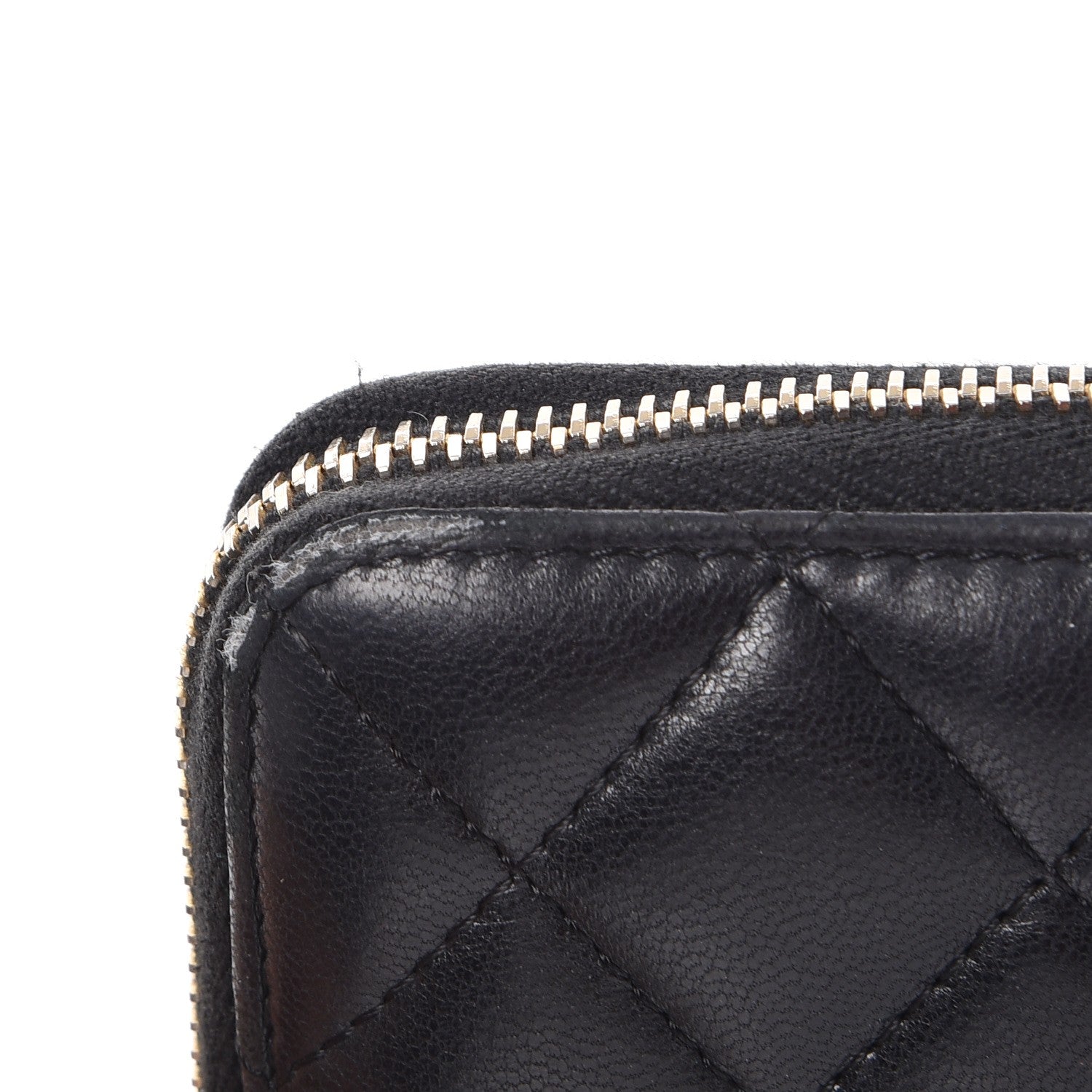 Chanel Lambskin Quilted Large Gusset Zip Around Wallet Black 11 of 15