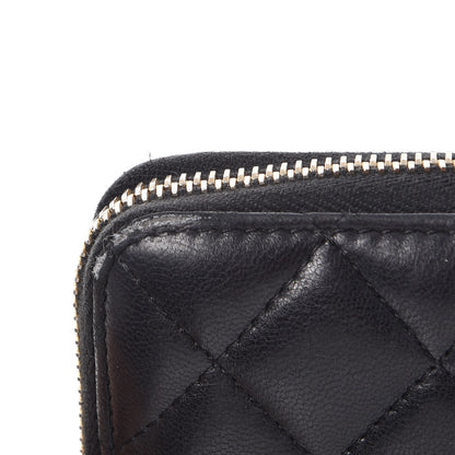 Chanel Lambskin Quilted Large Gusset Zip Around Wallet Black 11 of 15