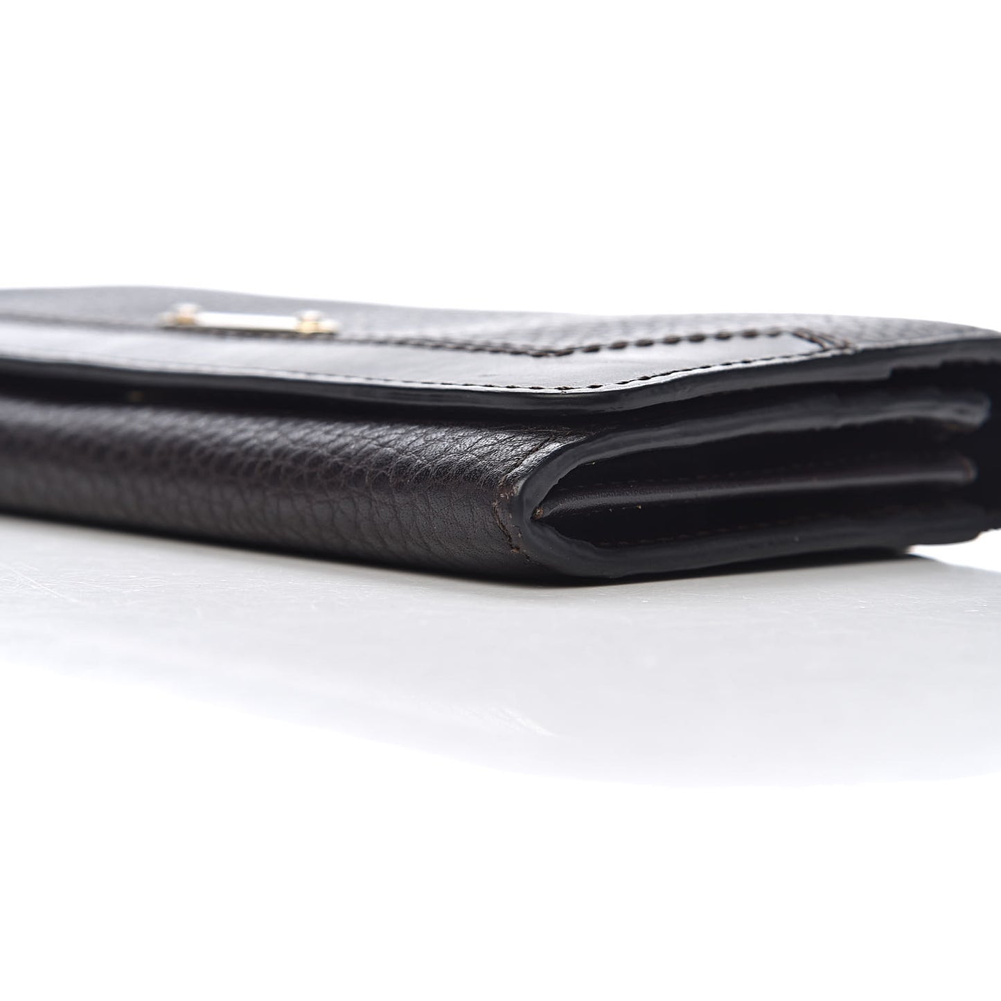 Grain Calfskin Continental Wallet Black