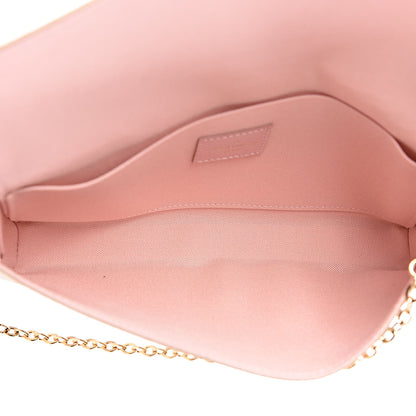 Louis Vuitton Damier Azur Pochette Felicie Chain Wallet Rose Ballerine 5 of 10