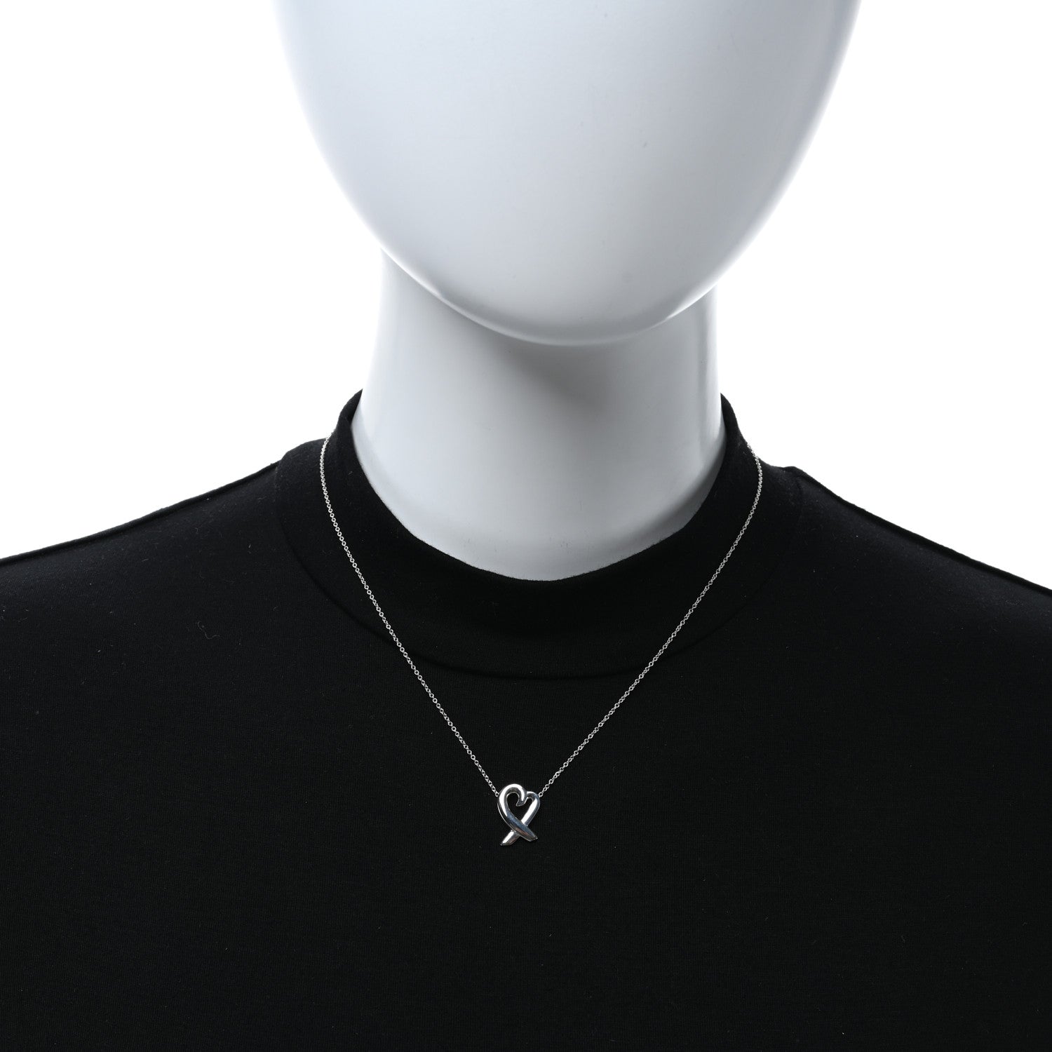 Tiffany Sterling Silver Paloma Picasso Loving Heart Pendant Necklace 3 of 5
