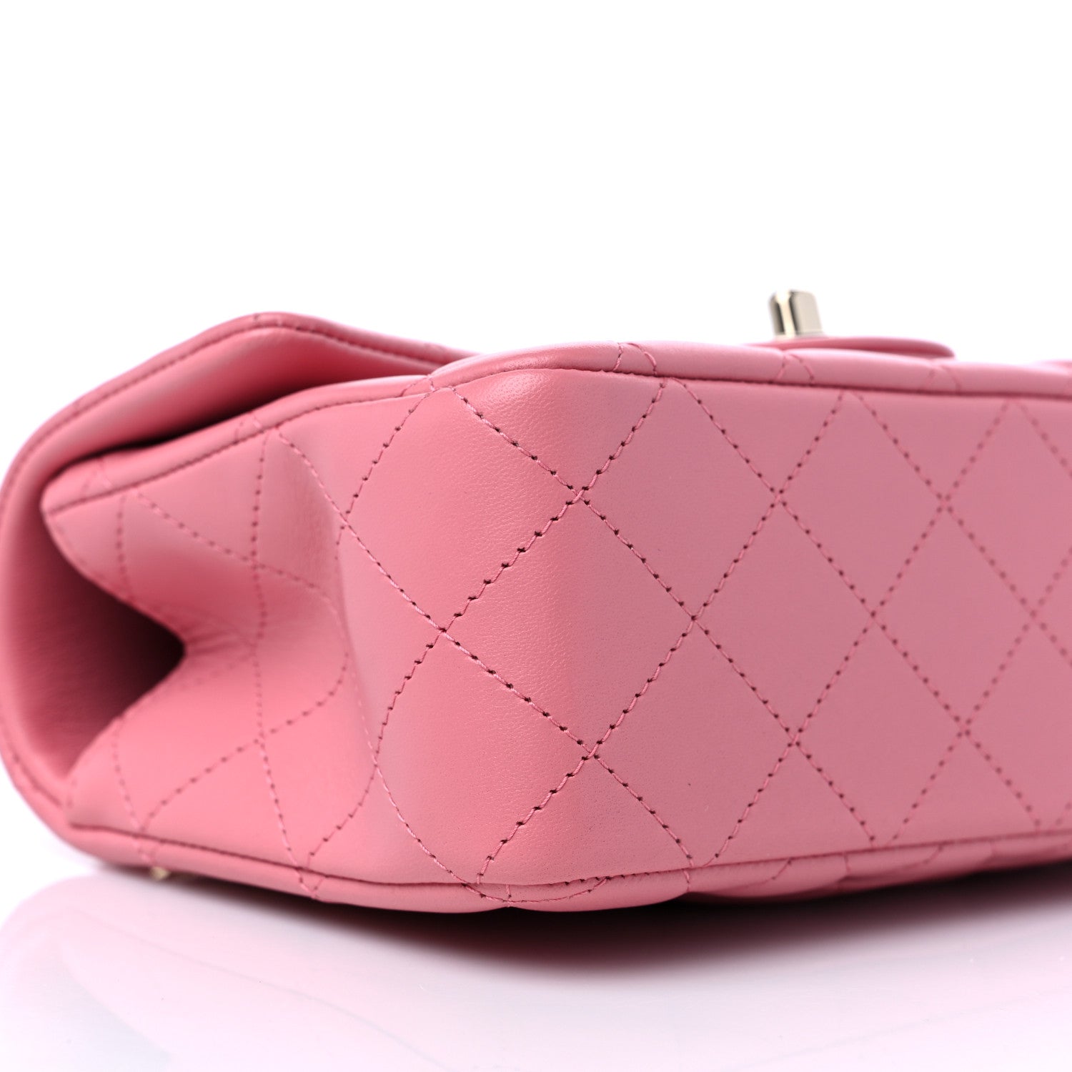 Chanel Lambskin Quilted Mini Top Handle Rectangular Flap Pink 7 of 10