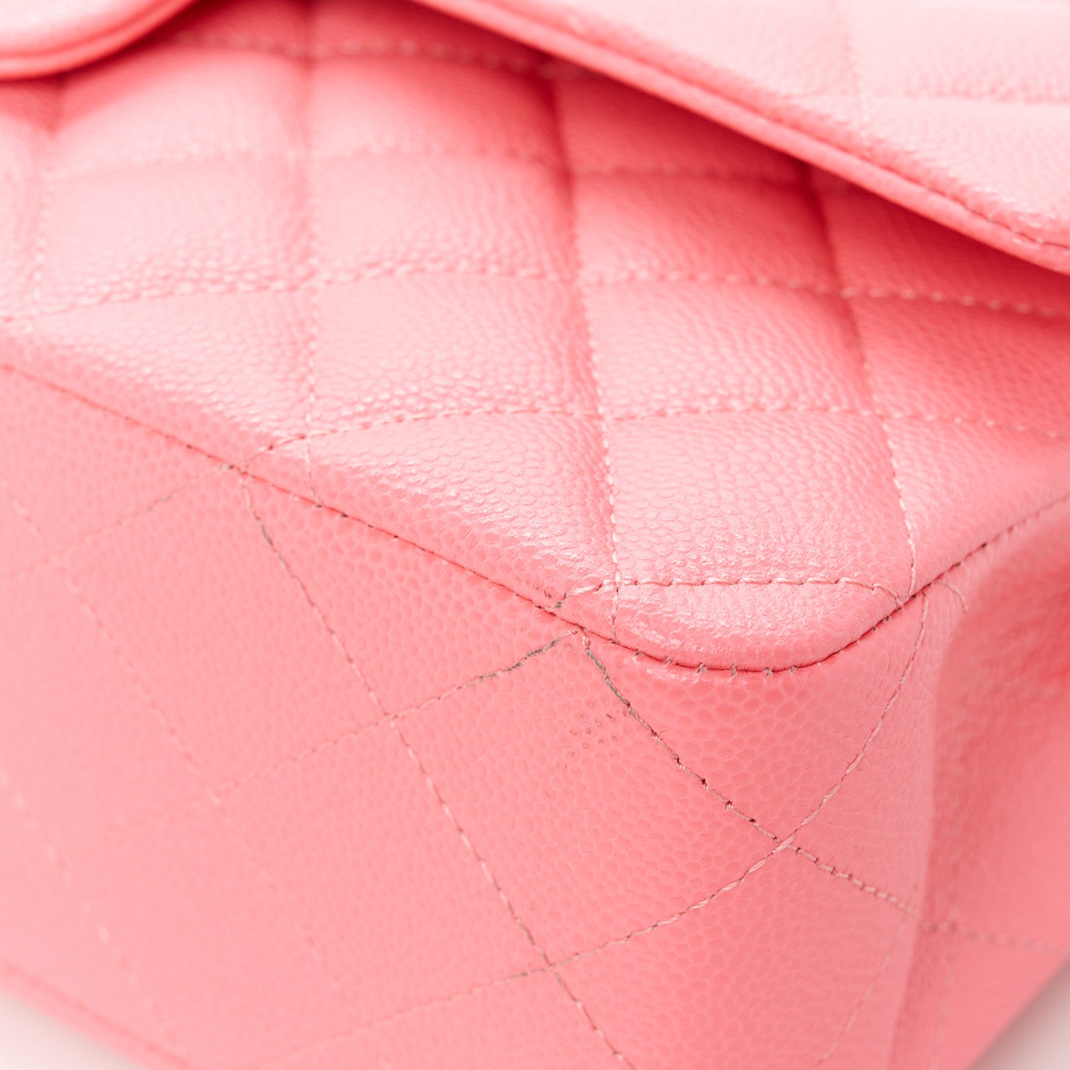 Chanel Caviar Quilted Rainbow Medium Double Flap Coral Pink 12 of 13