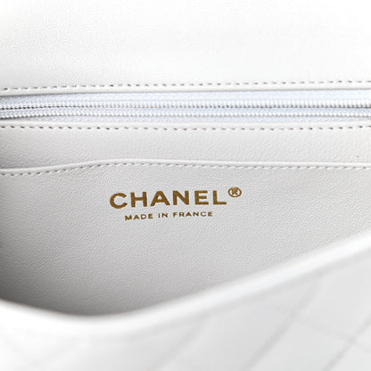 Chanel Lambskin Quilted Mini Top Handle Rectangular Flap Grey 6 of 10