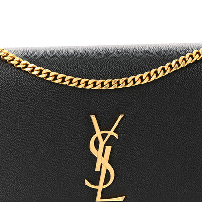 Saint Laurent Grain De Poudre Medium Classic Monogram Kate Satchel Black 8 of 10