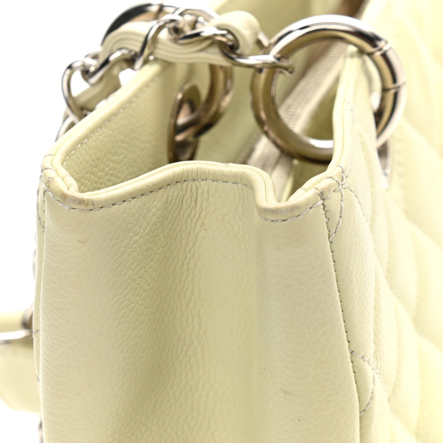 Chanel Caviar Quilted Grand Shopping Tote GST Yellow 12 of 15