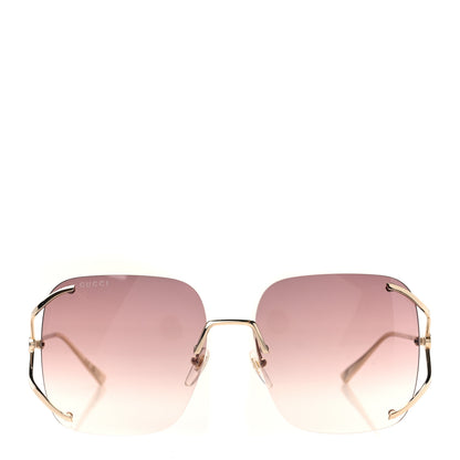Gucci Metal Oversized Sunglasses GG0646S Gold Brown 2 of 8