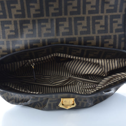 Fendi Zucca Spalmati Vitello Elite Tomorrow Shoulder Bag Tobacco Ebano 5 of 9