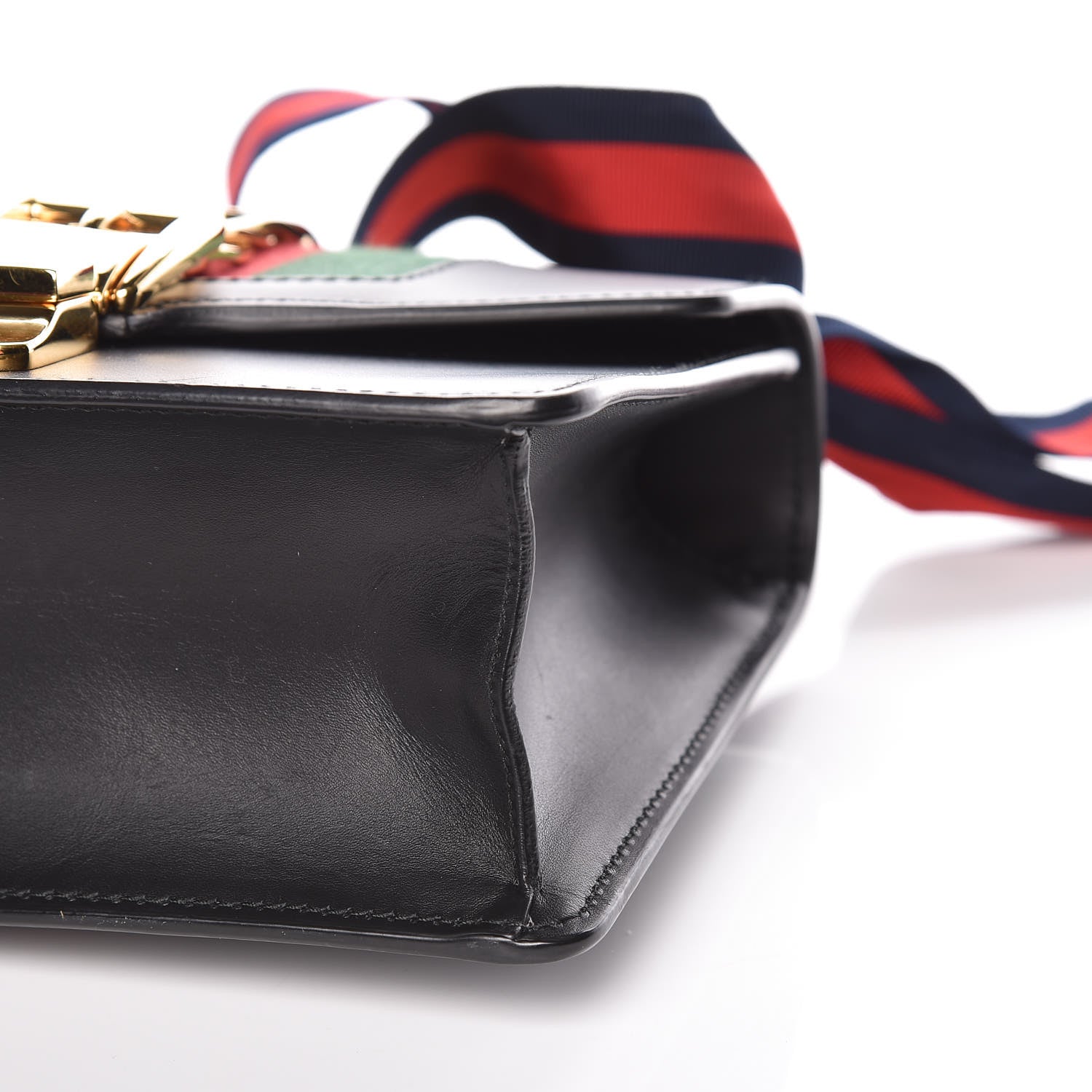 Gucci Calfskin Mini Sylvie Chain Shoulder Bag Black 6 of 11