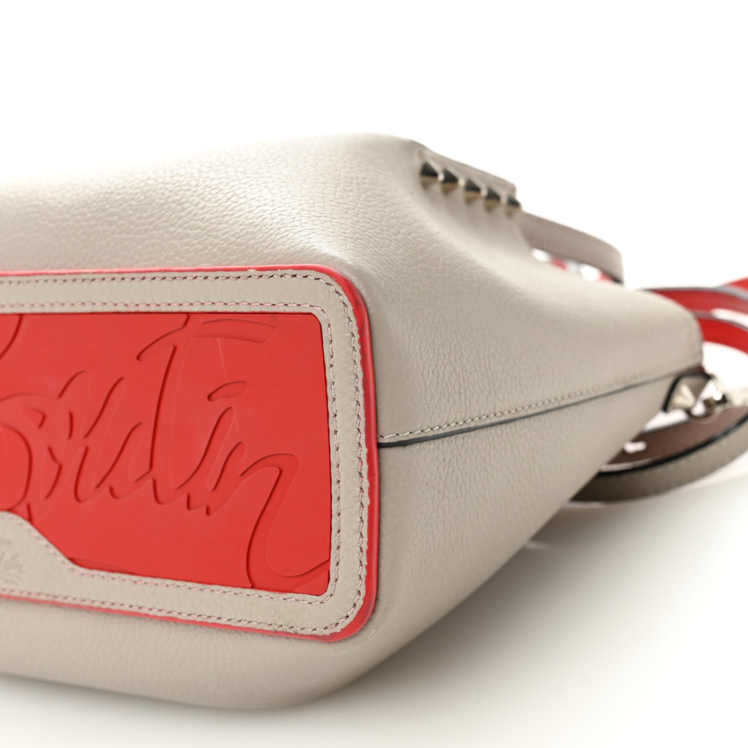 Christian Louboutin Calfskin Empire Spiked Mini Cabarock Shopper Tote Sasso 9 of 9