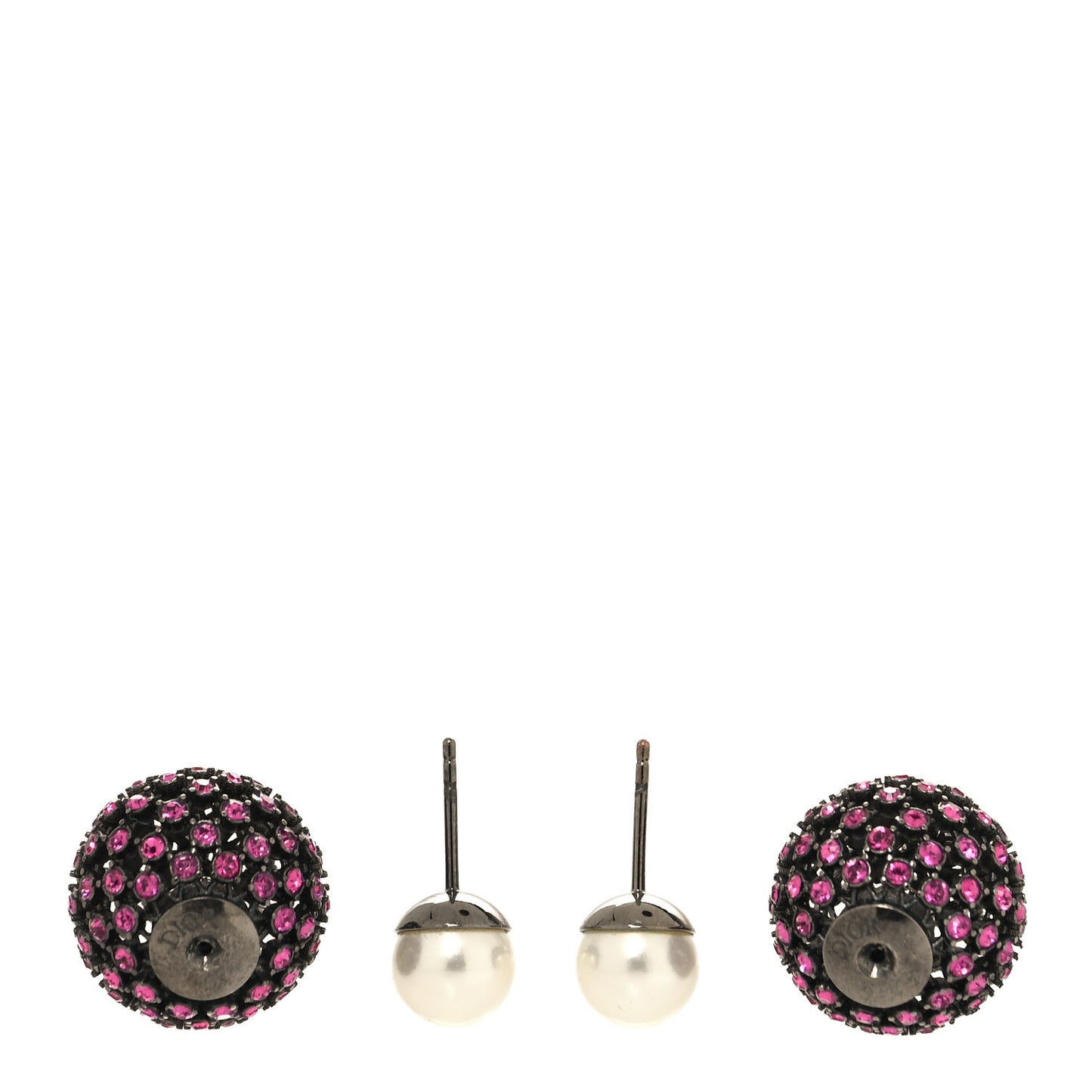 Crystal Pearl Mise En Dior Tribales Earrings Black Pink