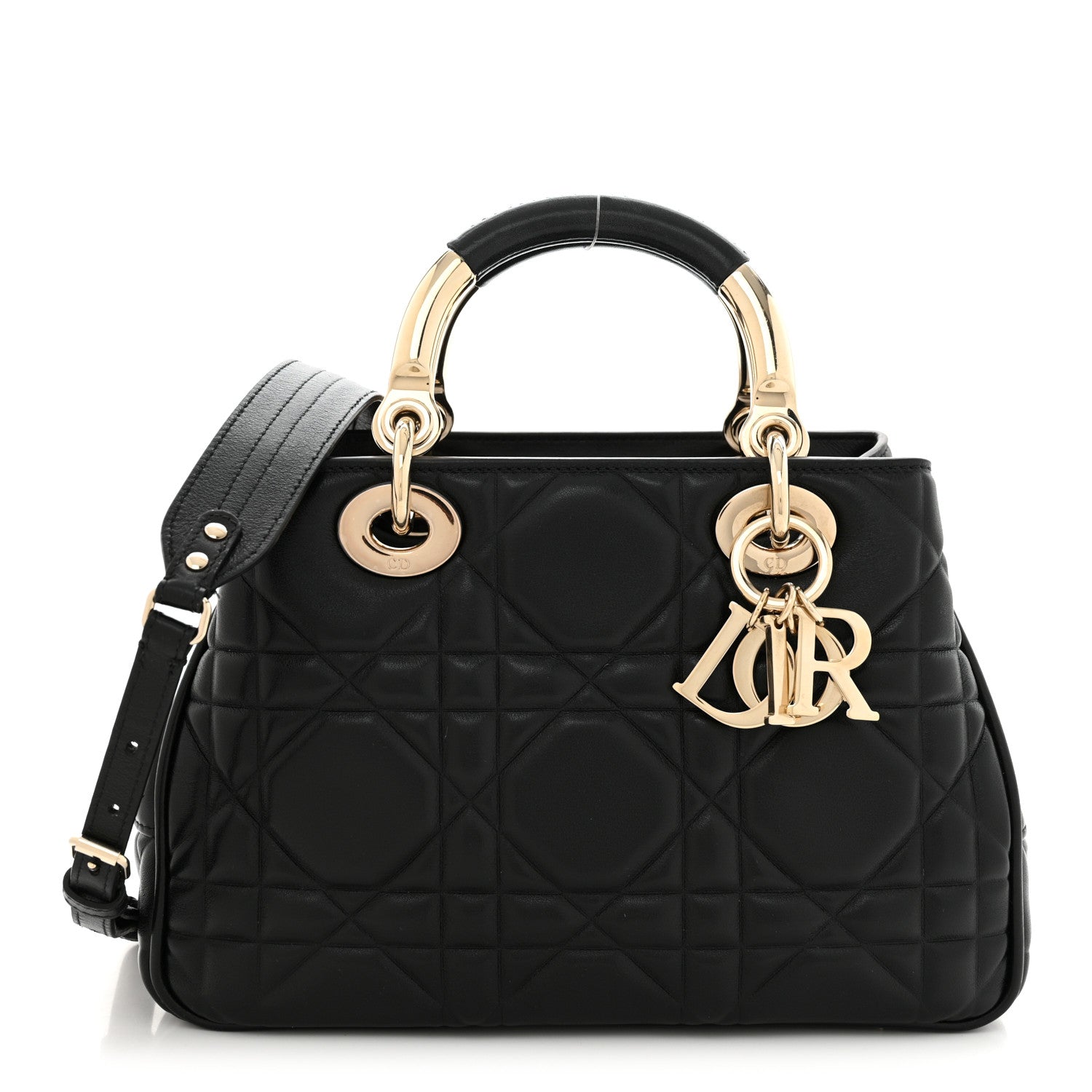 Christian Dior Calfskin Cannage Small The Lady 95.22 Black 1 of 14