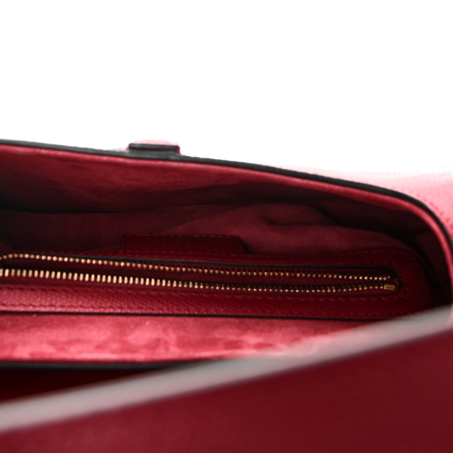 Grained Calfskin Saddle Bag Red