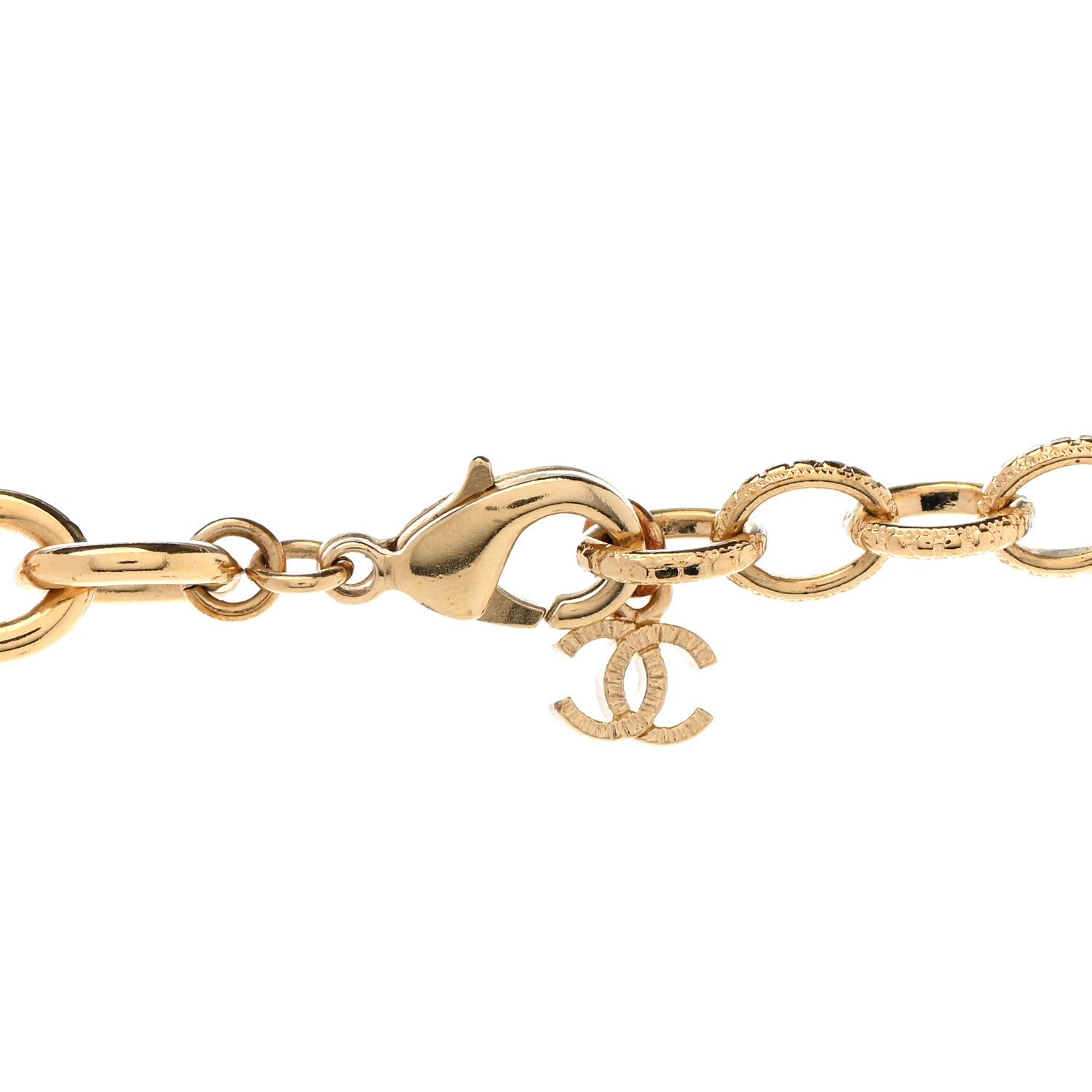 Chanel Crystal CC Chain Heart Necklace Gold 5 of 6