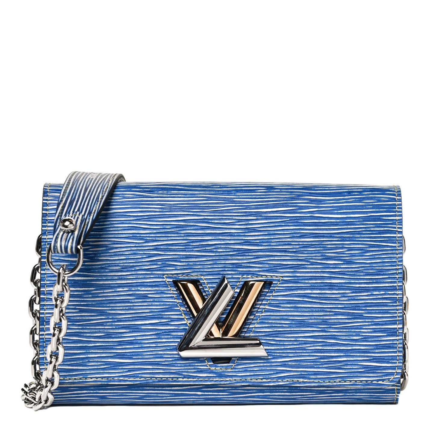 Epi Twist Chain Wallet Denim Light