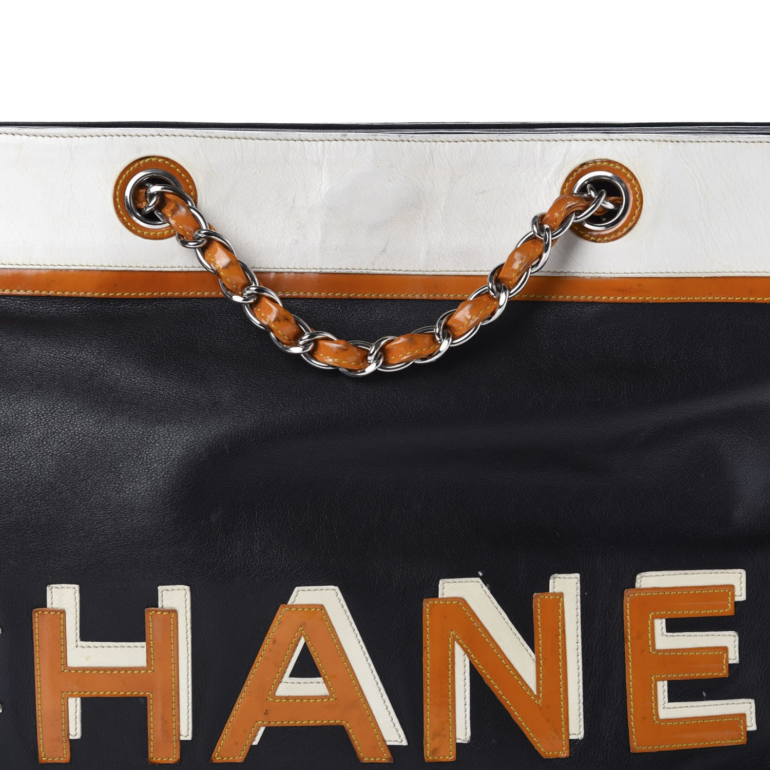 Chanel Calfskin N°5 Star Tote Black Orange 12 of 12