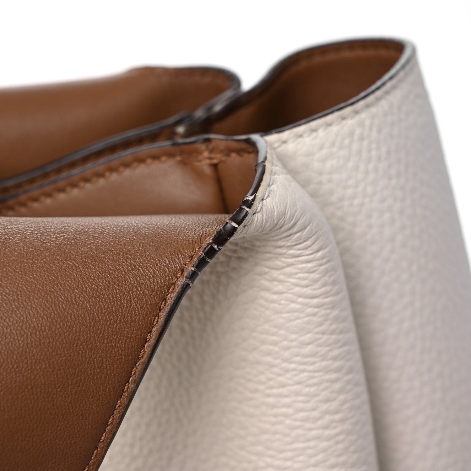 Prada Vitello Daino Dynamique Tote White Caramel 15 of 15