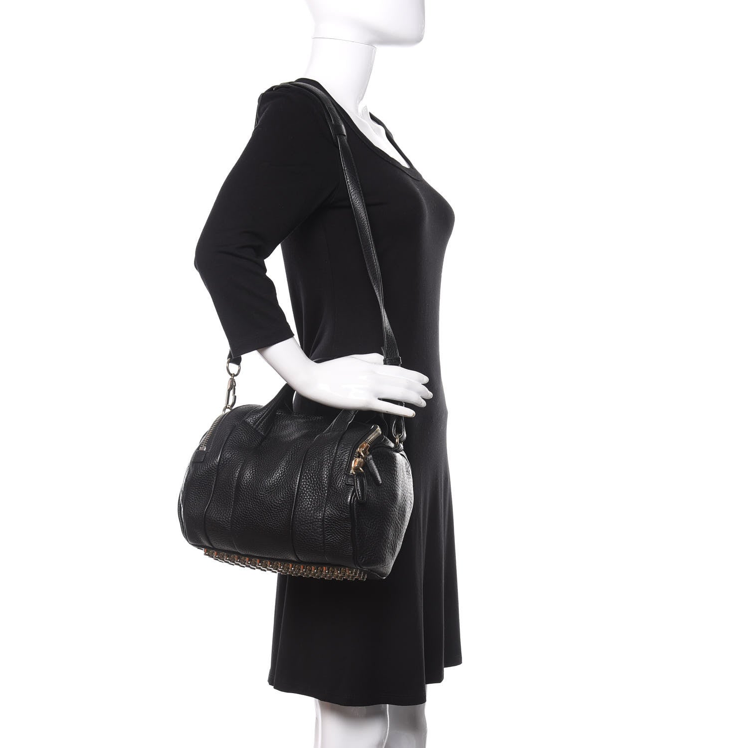 Alexander Wang Pebbled Lambskin Rockie Black Pale Gold Hardware 2 of 8