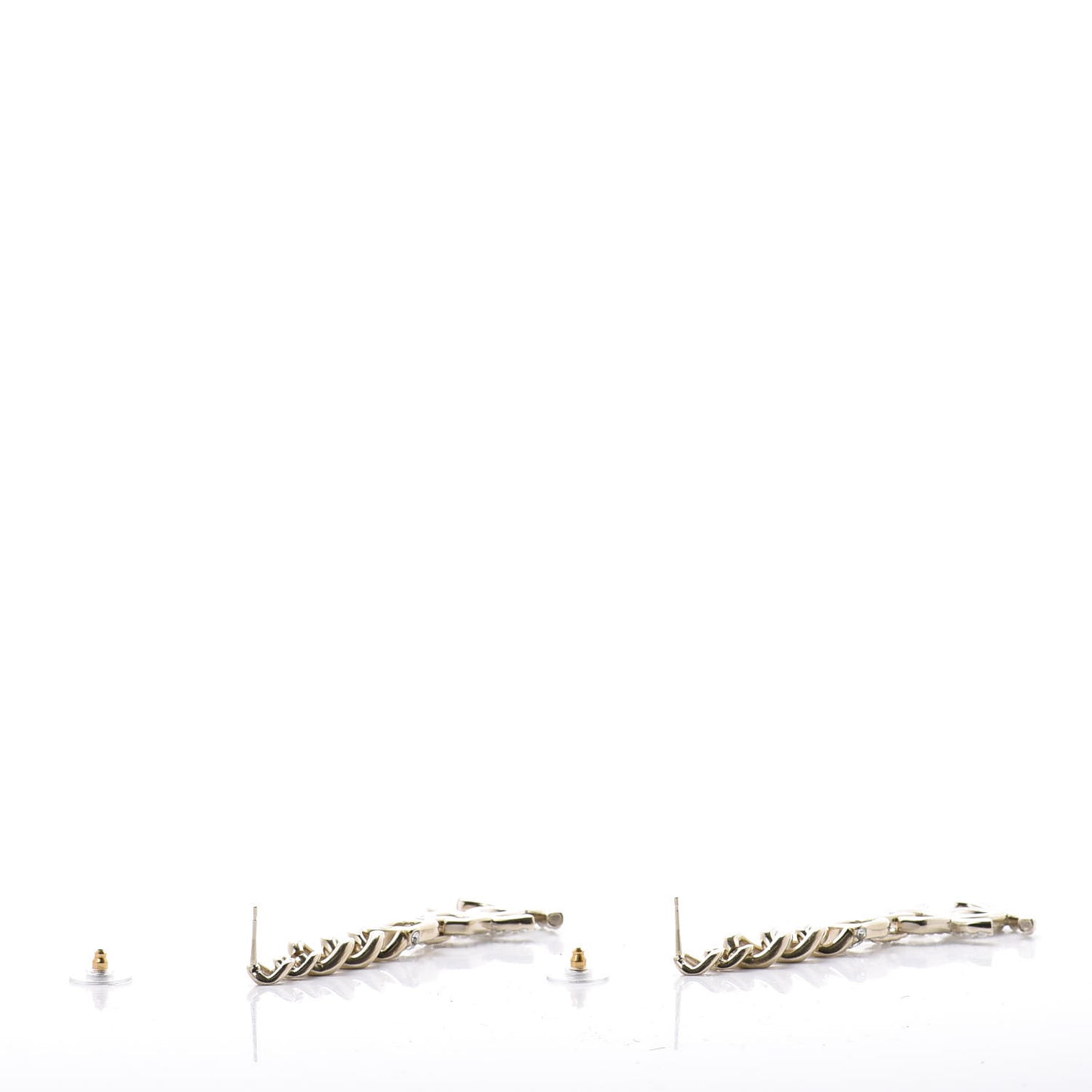 Metal Crystal CC Vendome CC Dangle Earrings Gold