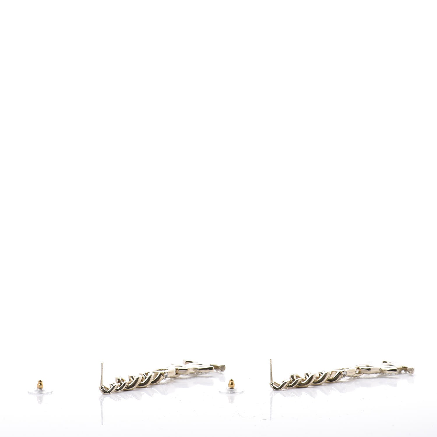 Chanel Metal Crystal CC Vendome CC Dangle Earrings Gold 4 of 5