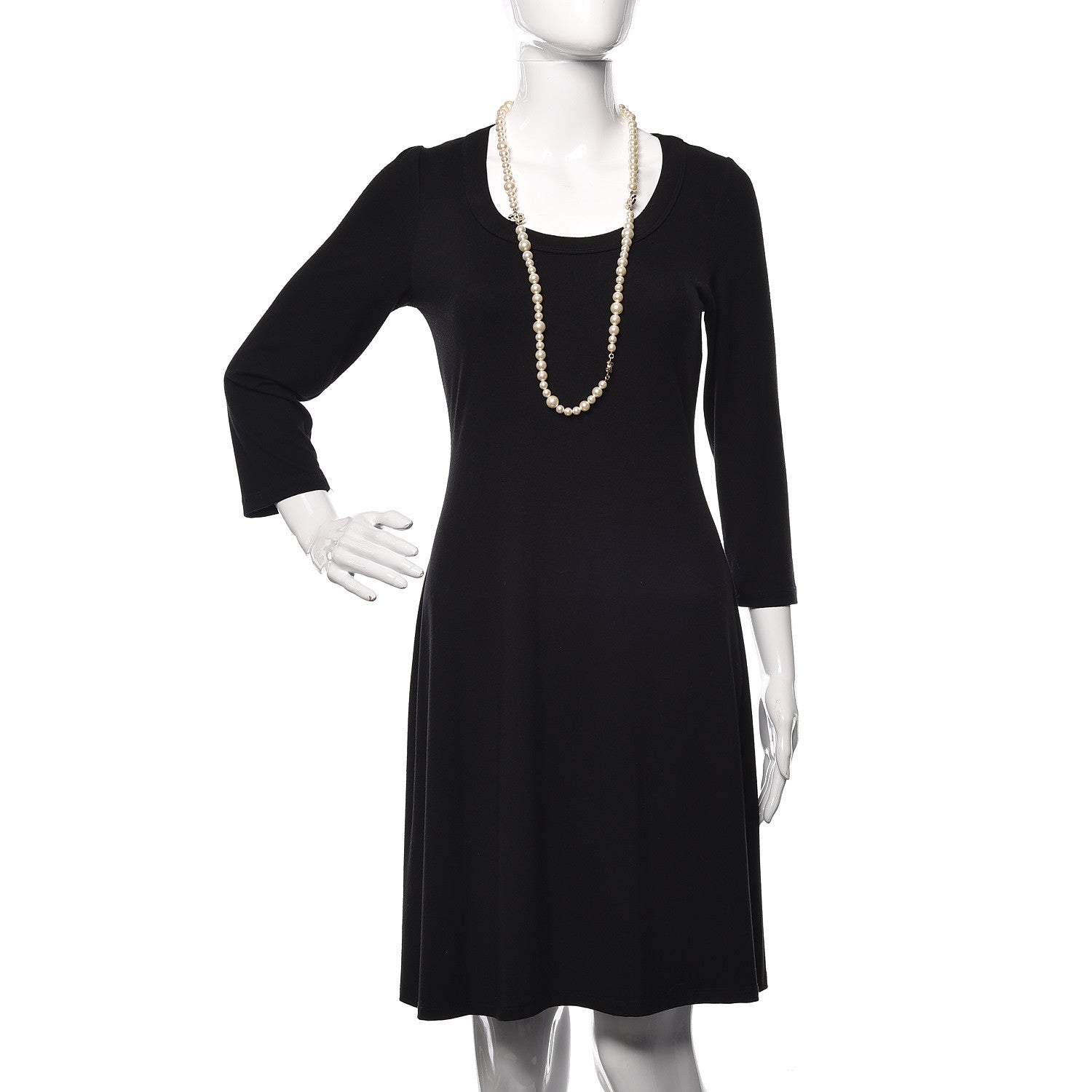 Chanel Pearl Baguette Crystal Long CC Necklace Gold 2 of 5