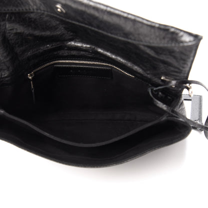 Balenciaga Agneau Giant 12 Silver Hardware Envelope Strap Clutch Black 5 of 10