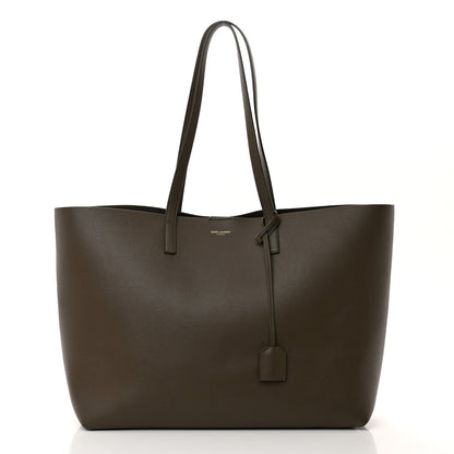 Saint Laurent Calfskin Large Shopping Tote Dark Green 3 of 28
