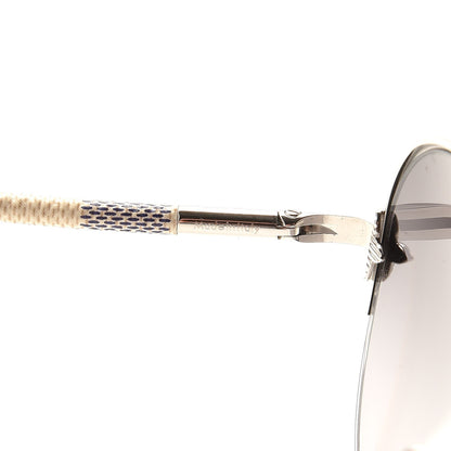 Louis Vuitton Damier Azur Petite Viola Pilote Aviator Sunglasses Z0570U 5 of 8