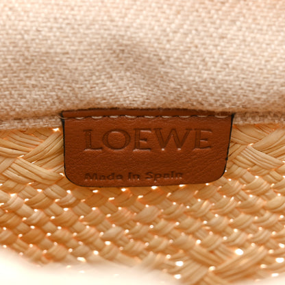 Loewe Calfskin Raffia Paulas Ibiza Square Bucket Bag Natural Tan 6 of 10
