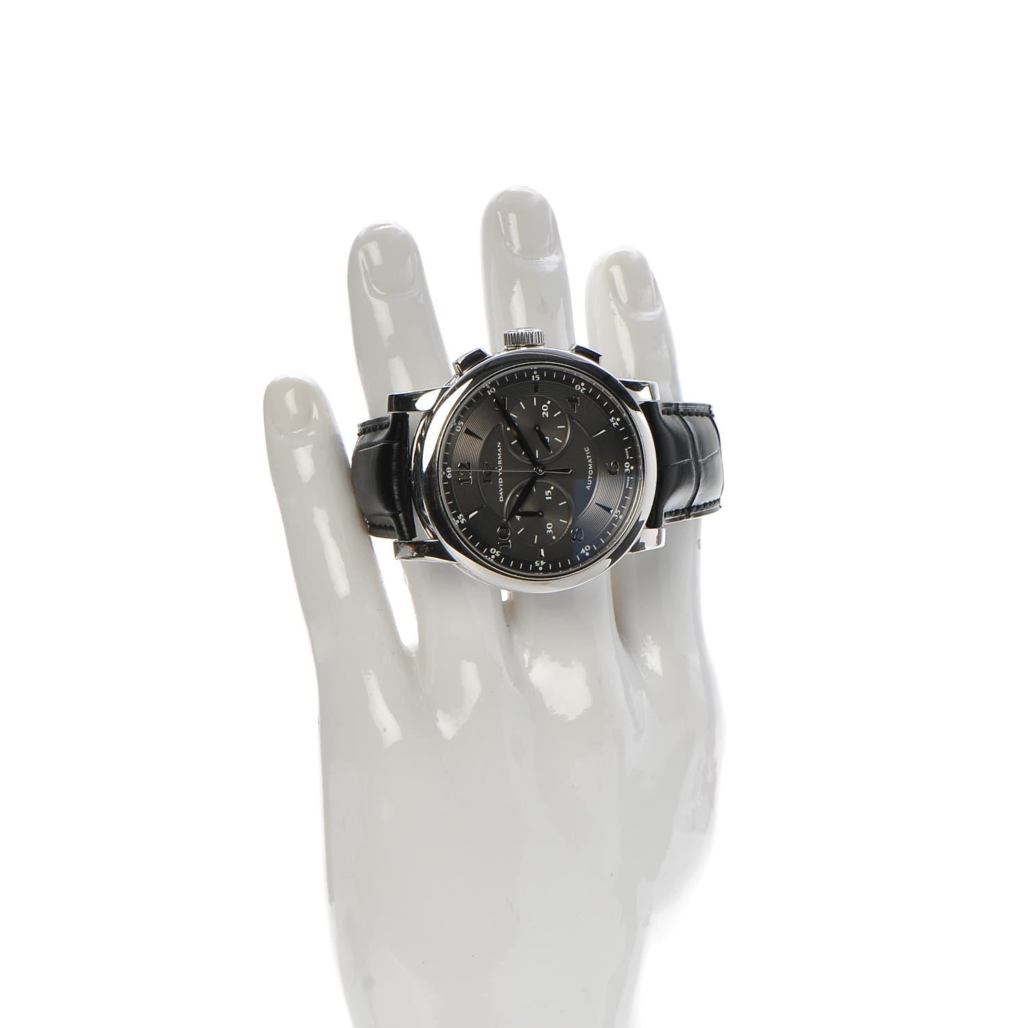David Yurman Stainless Steel Alligator 46mm Classic Chronograph Automatic Watch Black 2 of 9