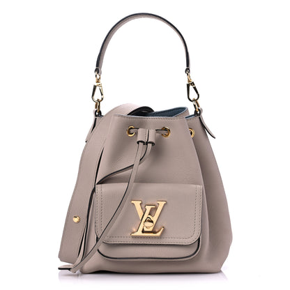 Louis Vuitton Calfskin Lockme Bucket MM Greige 1 of 13