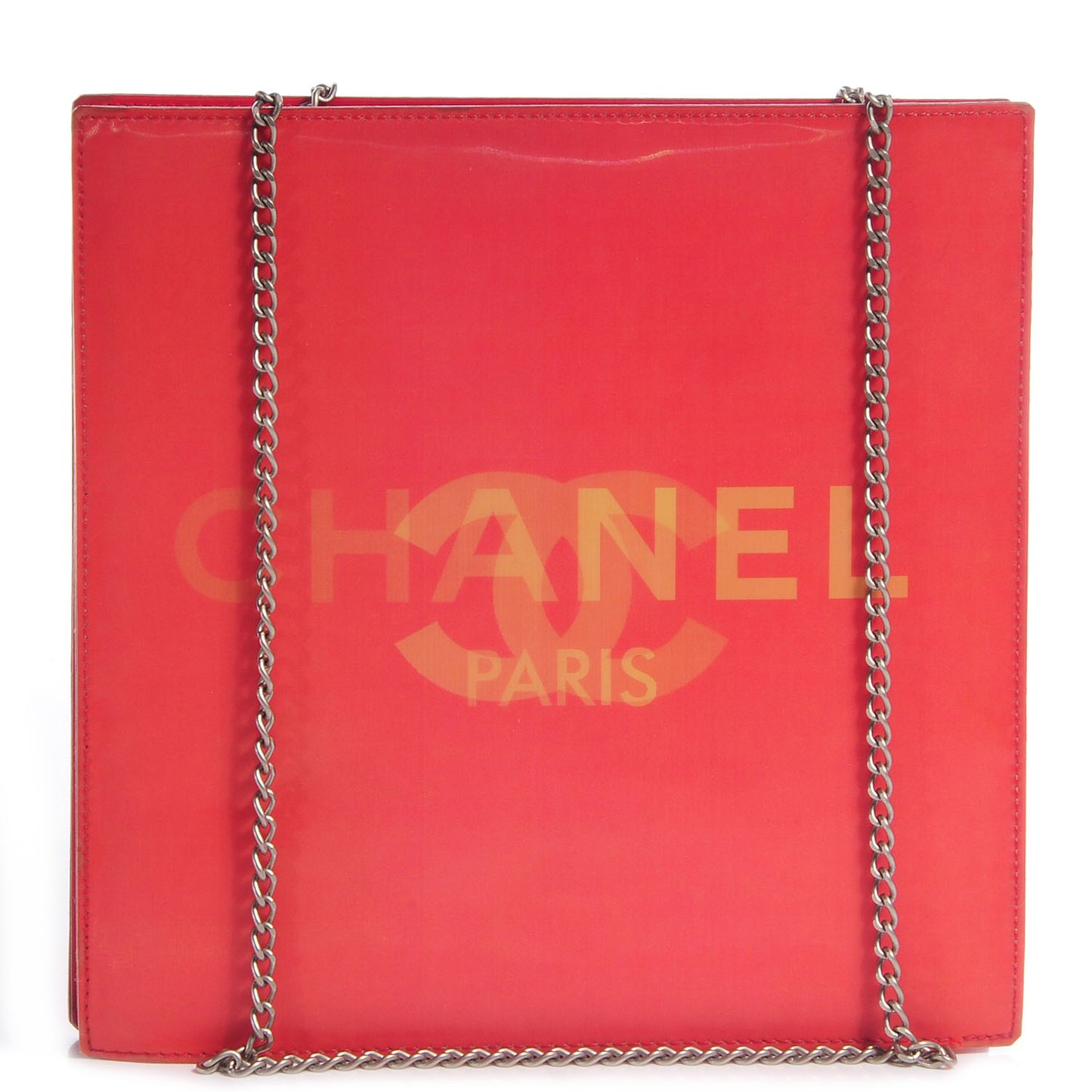 Vinyl Hologram CC Shoulder Bag Red