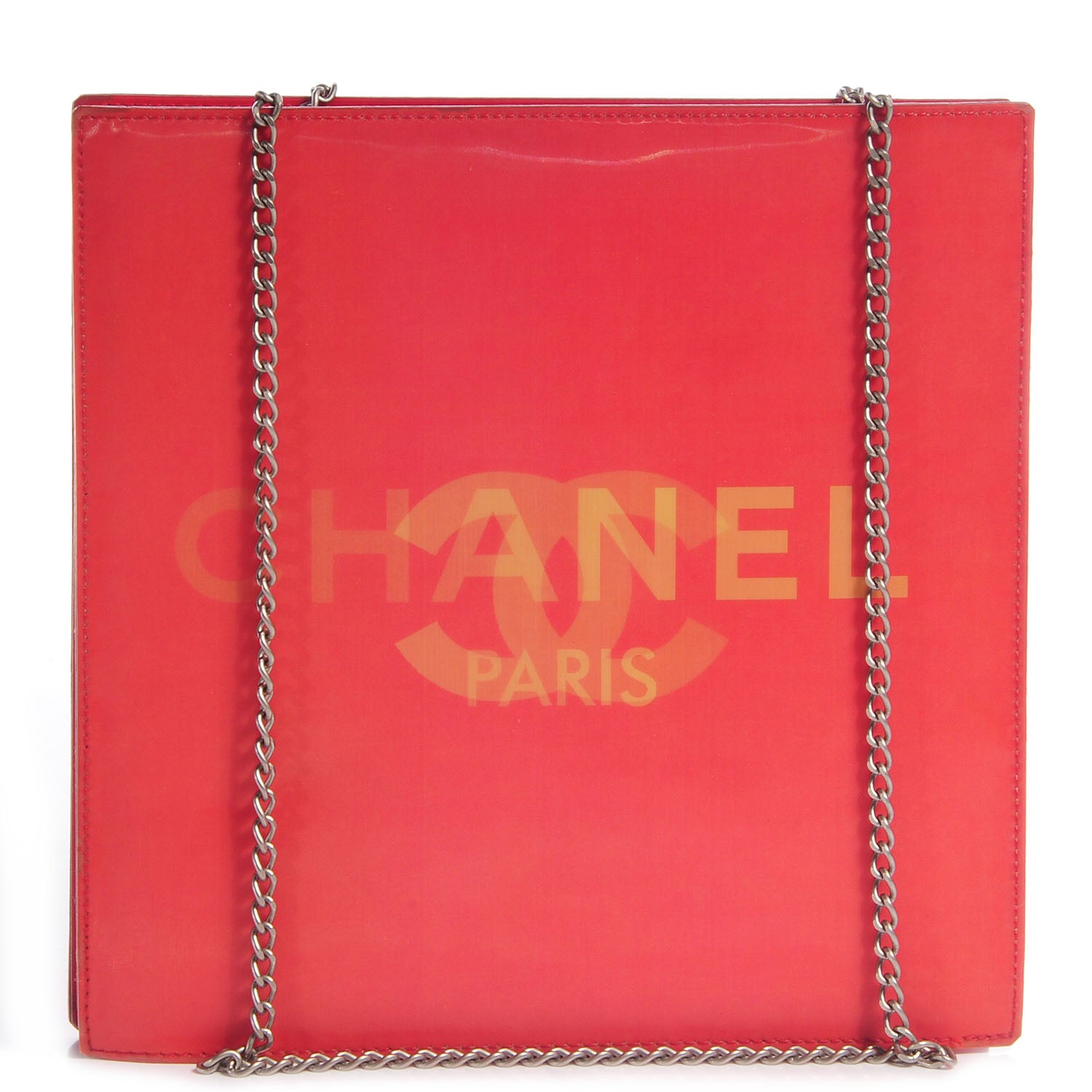 Chanel Vinyl Hologram CC Shoulder Bag Red 1 of 7