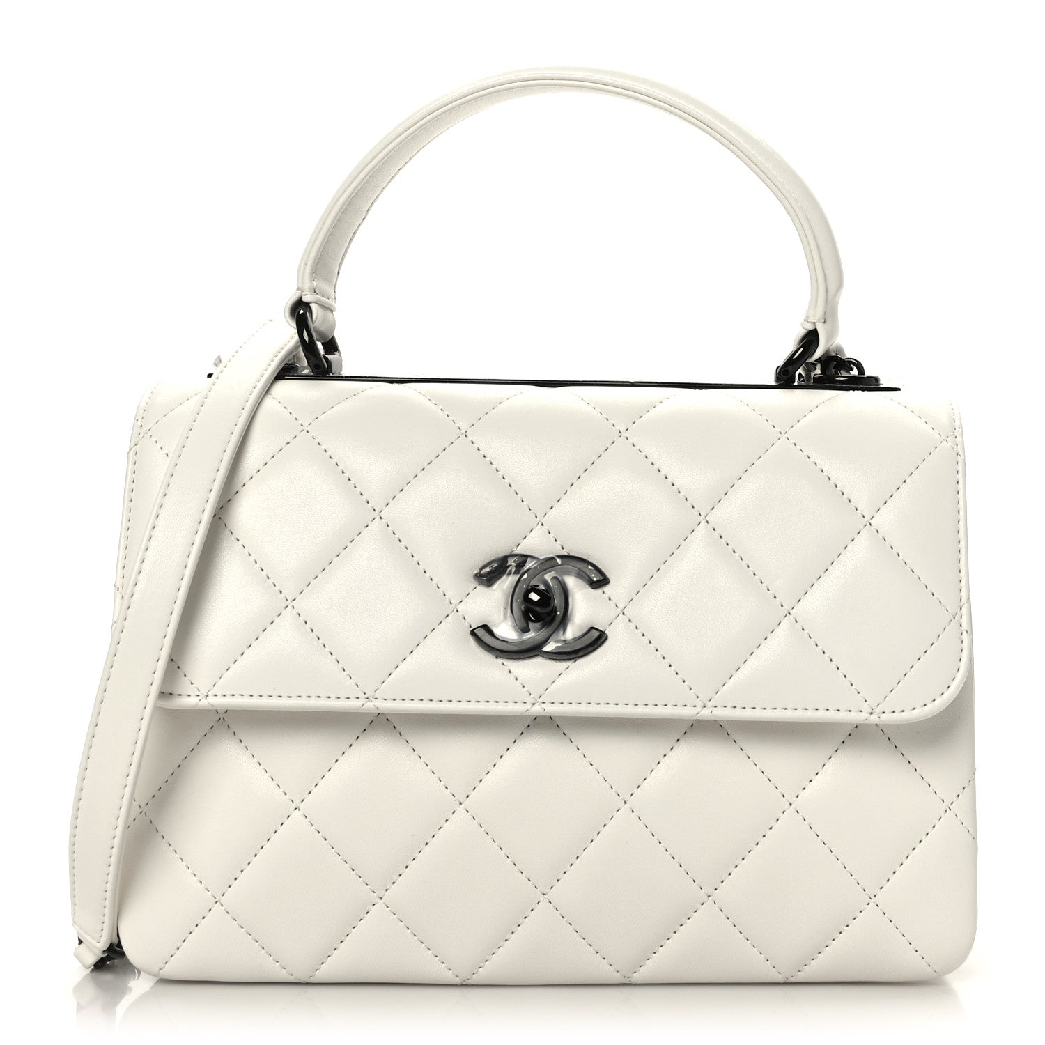 Chanel Lambskin Quilted Small Trendy CC Dual Handle Flap Bag White 1 of 10