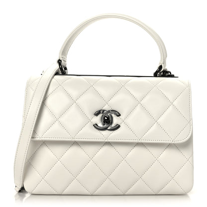 Chanel Lambskin Quilted Small Trendy CC Dual Handle Flap Bag White 1 of 10
