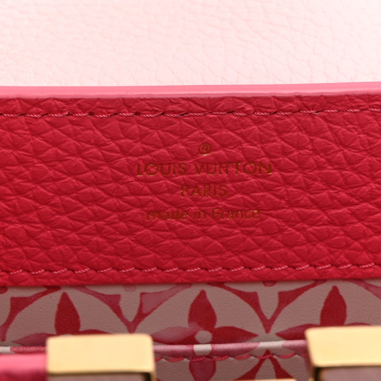Louis Vuitton Taurillon Monogram Tile Capucines Mini Dragonfruit Ballet Pink 6 of 9
