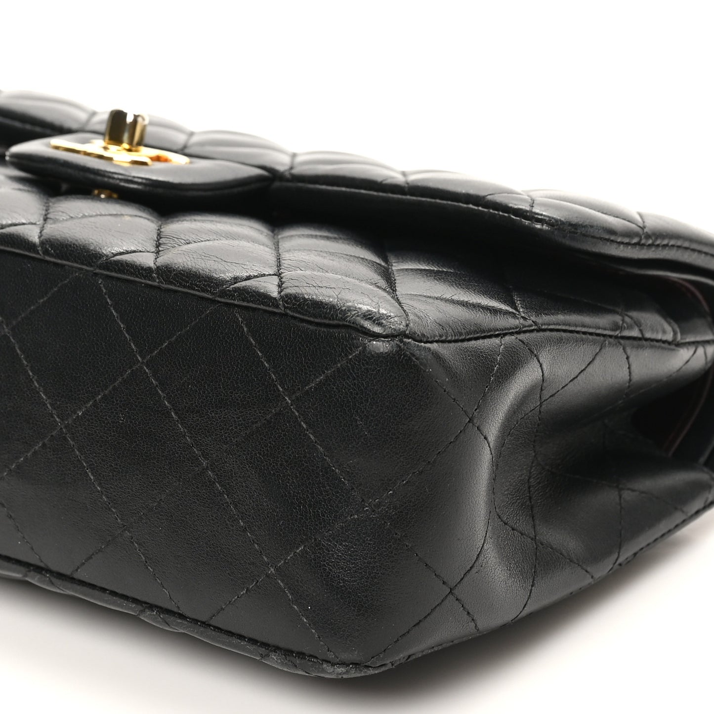 Lambskin Quilted Small Double Flap Black