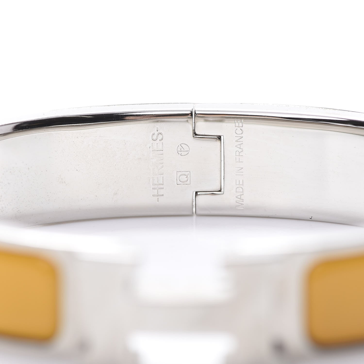 Hermes Enamel Narrow Clic Clac H Bracelet PM Jaune Madras 4 of 6