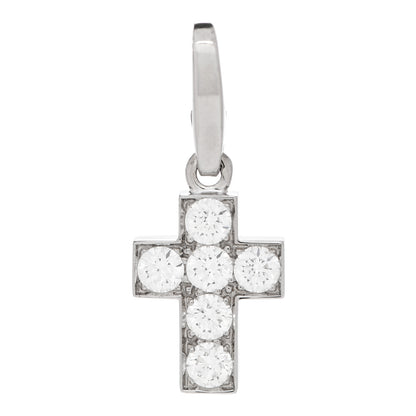 Cartier 18K White Gold Diamond .84ctw Cross Charm Pendant 1 of 5