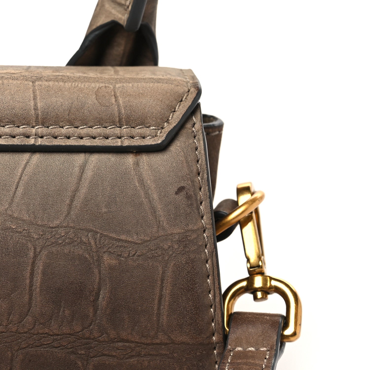 Jacquemus Suede Crocodile Embossed Le Chiquito Brown 11 of 12