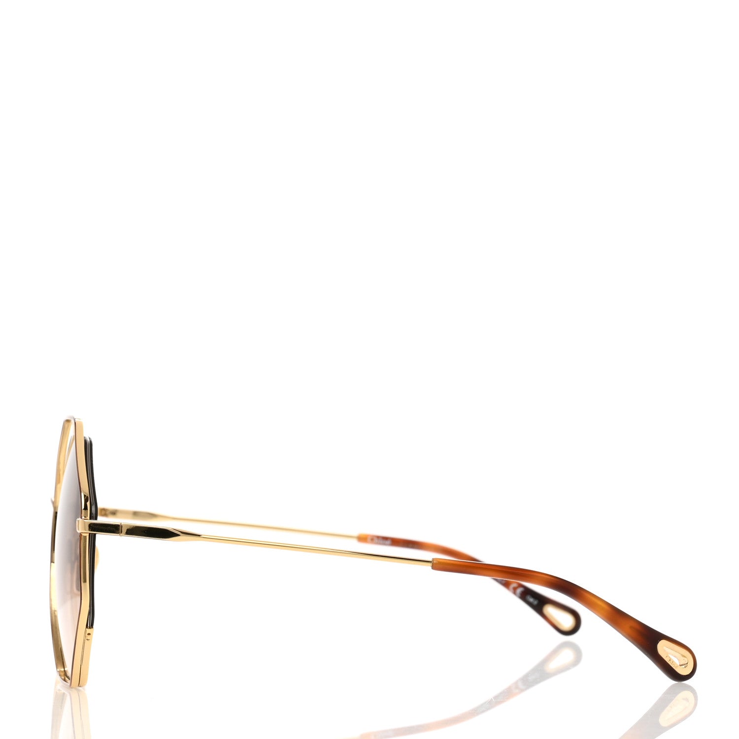 Chloe Poppy Octagonal Sunglasses CH0046S Havana Brown 3 of 7