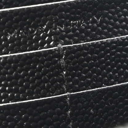 Saint Laurent Grain De Poudre Matelasse Chevron Monogram Monochrome Zip Around Wallet Black 8 of 9