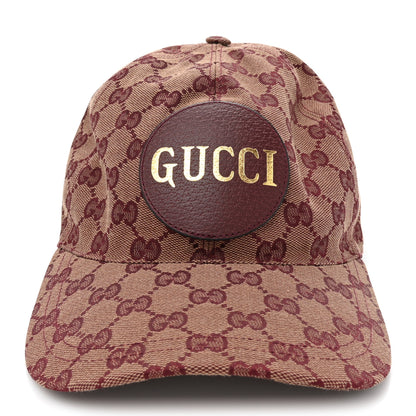 Gucci Monogram Textured Dollar Calfskin Zeno Baseball Hat L Camel Bordeaux 3 of 8