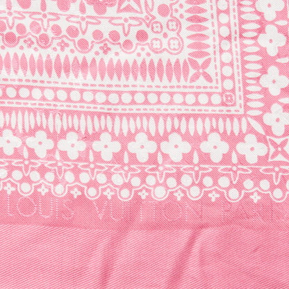 Louis Vuitton Silk Wool Amstramgram Shawl Pink 4 of 6