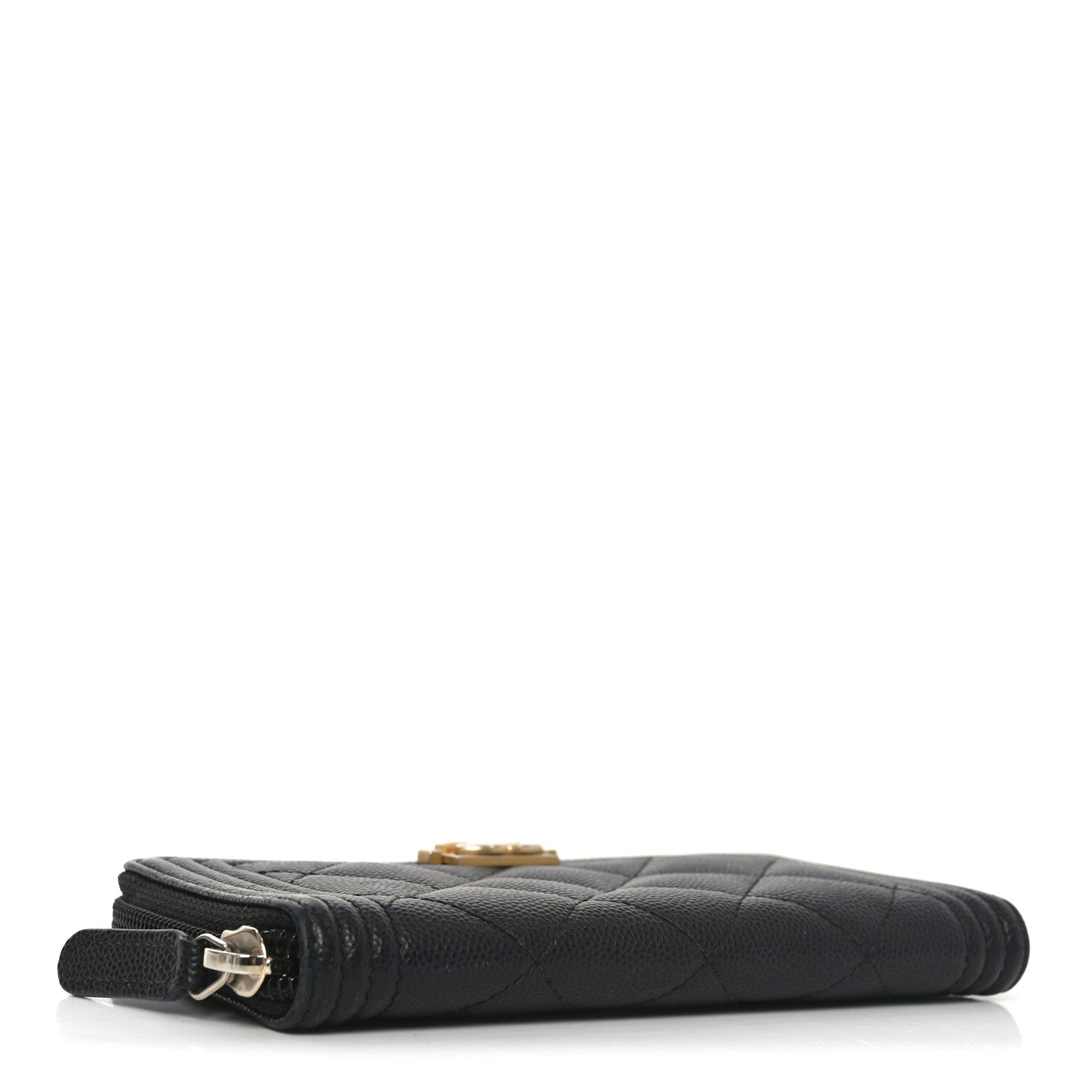 Chanel Caviar Quilted Small Boy Zip Around Wallet Black 4 of 8