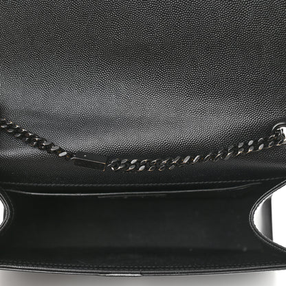 Saint Laurent Grain De Poudre Medium Classic Monogram Kate Satchel Black 5 of 12