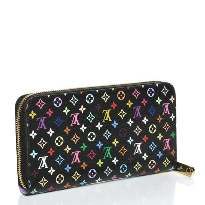 Louis Vuitton Monogram Multicolor Zippy Wallet Black Violet 3 of 6